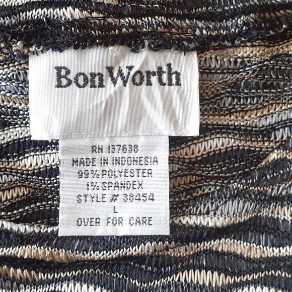 NWT Bon worth blouse L long sleeve black yellow gr - Picture 4 of 10